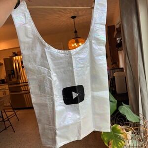BAGGU x YouTube Exclusive UNICORN Tote Pearl Chrome Iridescent NWOT Super Rare